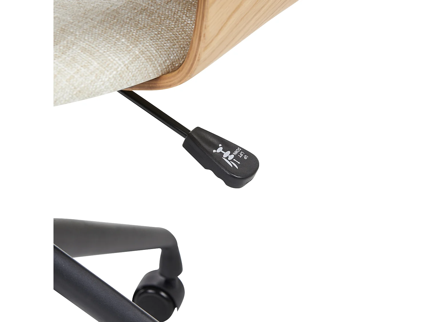 Chaise de bureau NOVATO Lin synthétique Beige clair