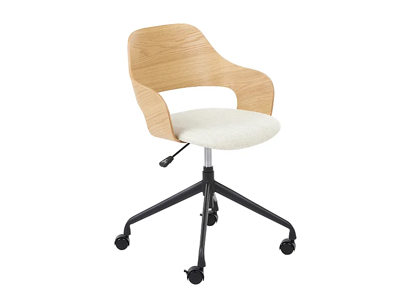 Chaise de bureau NOVATO Lin synthétique Beige clair