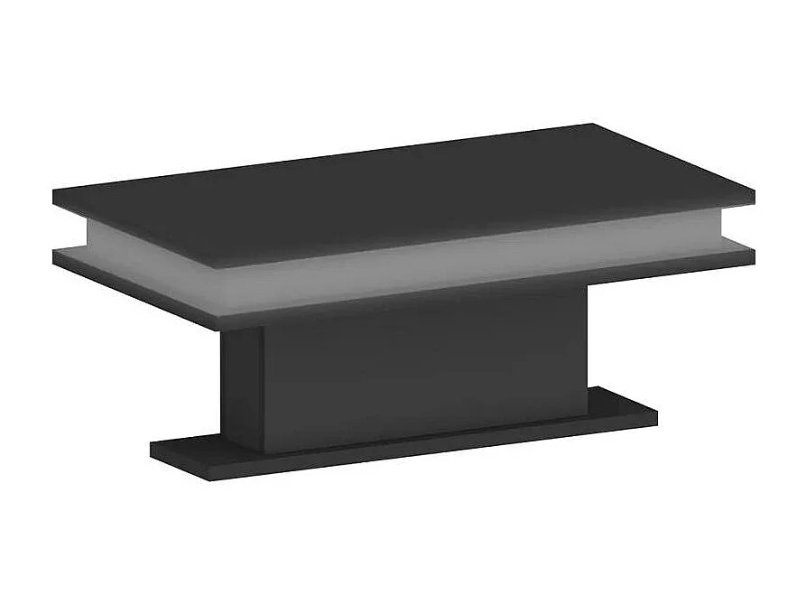 Table basse blanc laqué lumineuse moderne CELESTIA LEDS