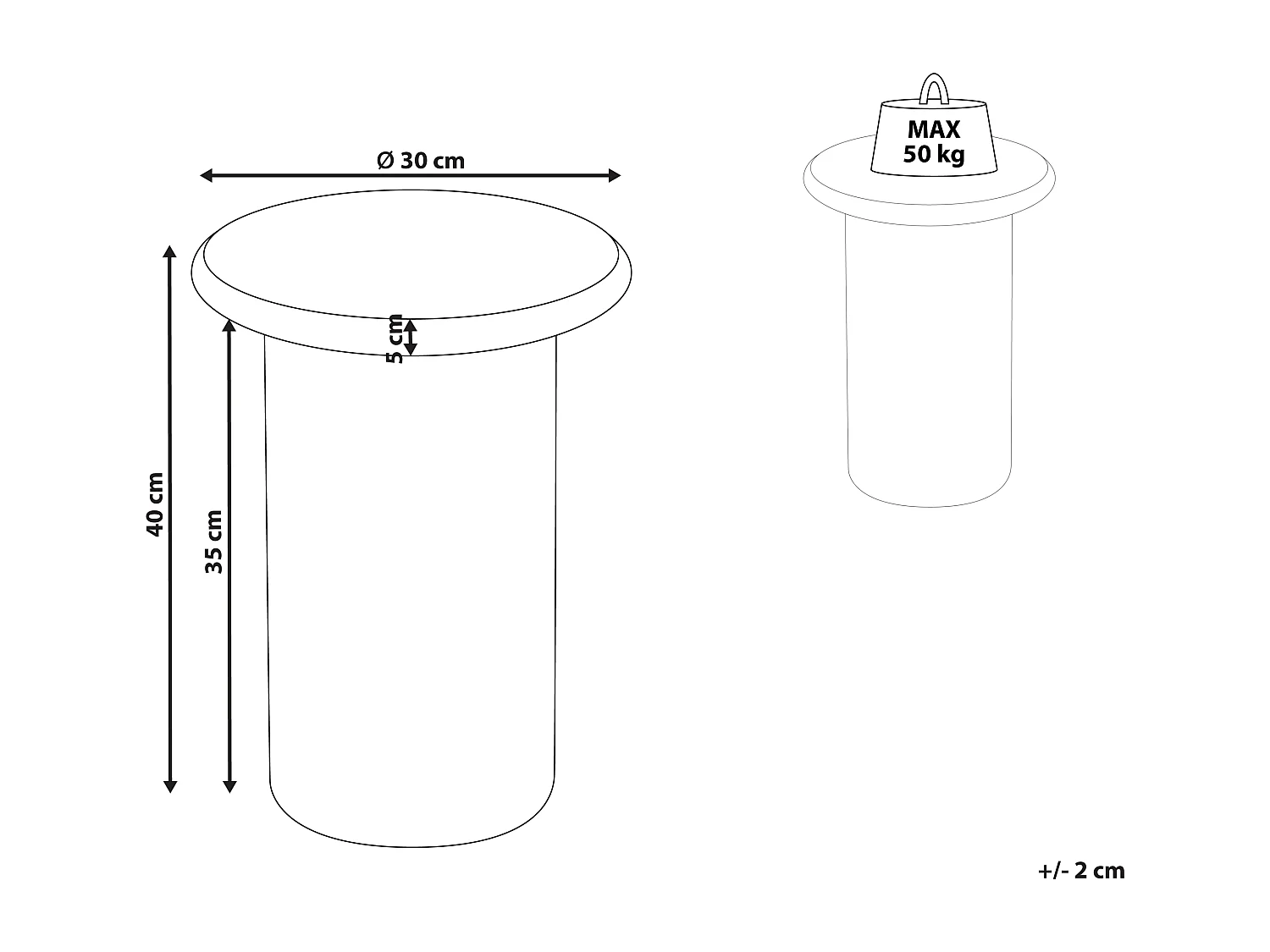 Beistelltisch CAMPTI Weiss