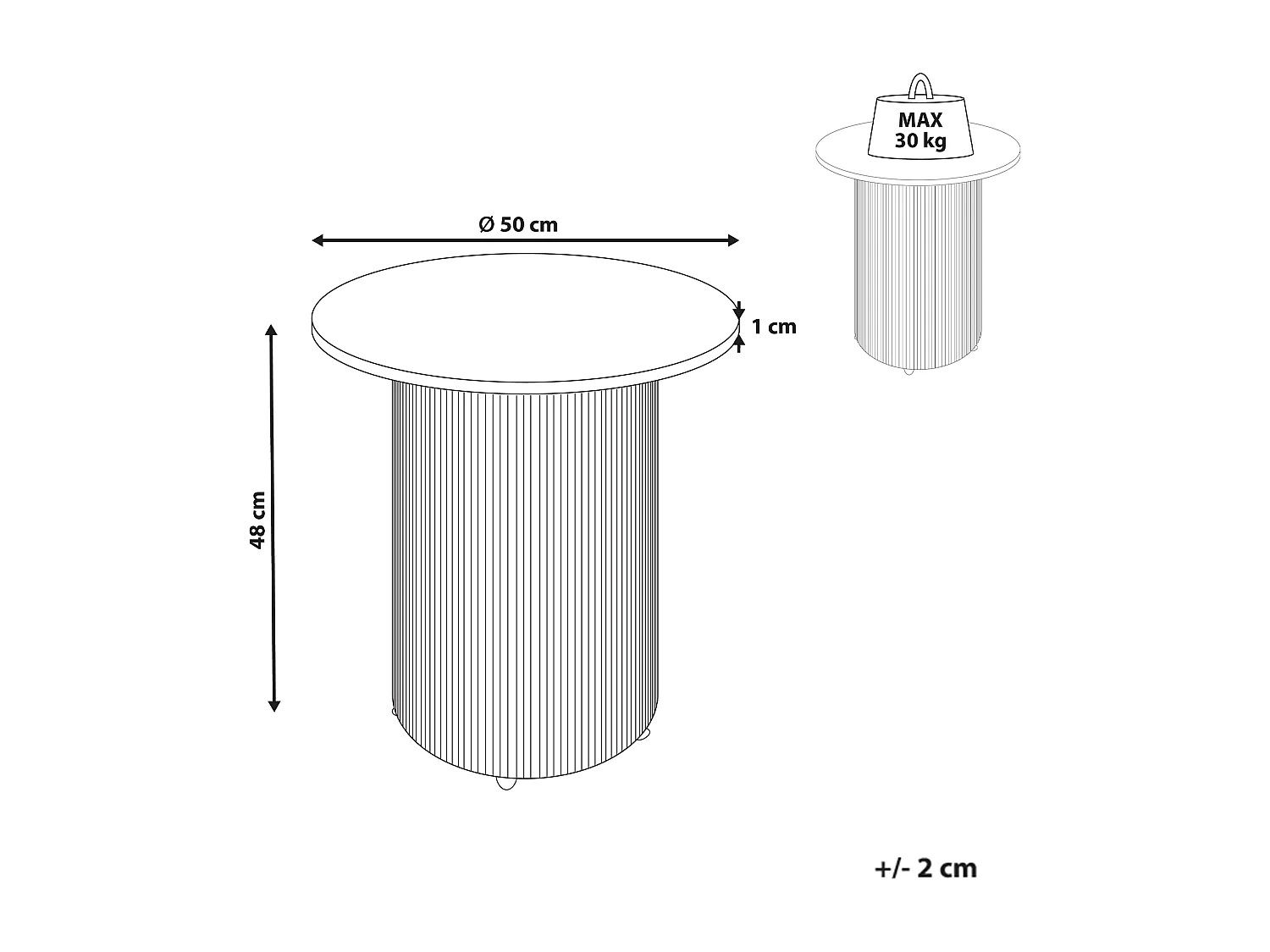 Bijzettafel LEONA Zwart
