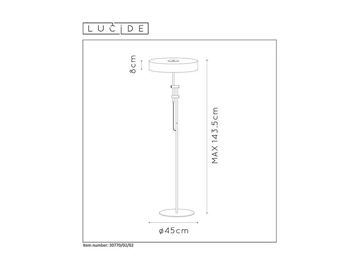 Lampadaire Led à hauteur réglable Giada  - Lucide