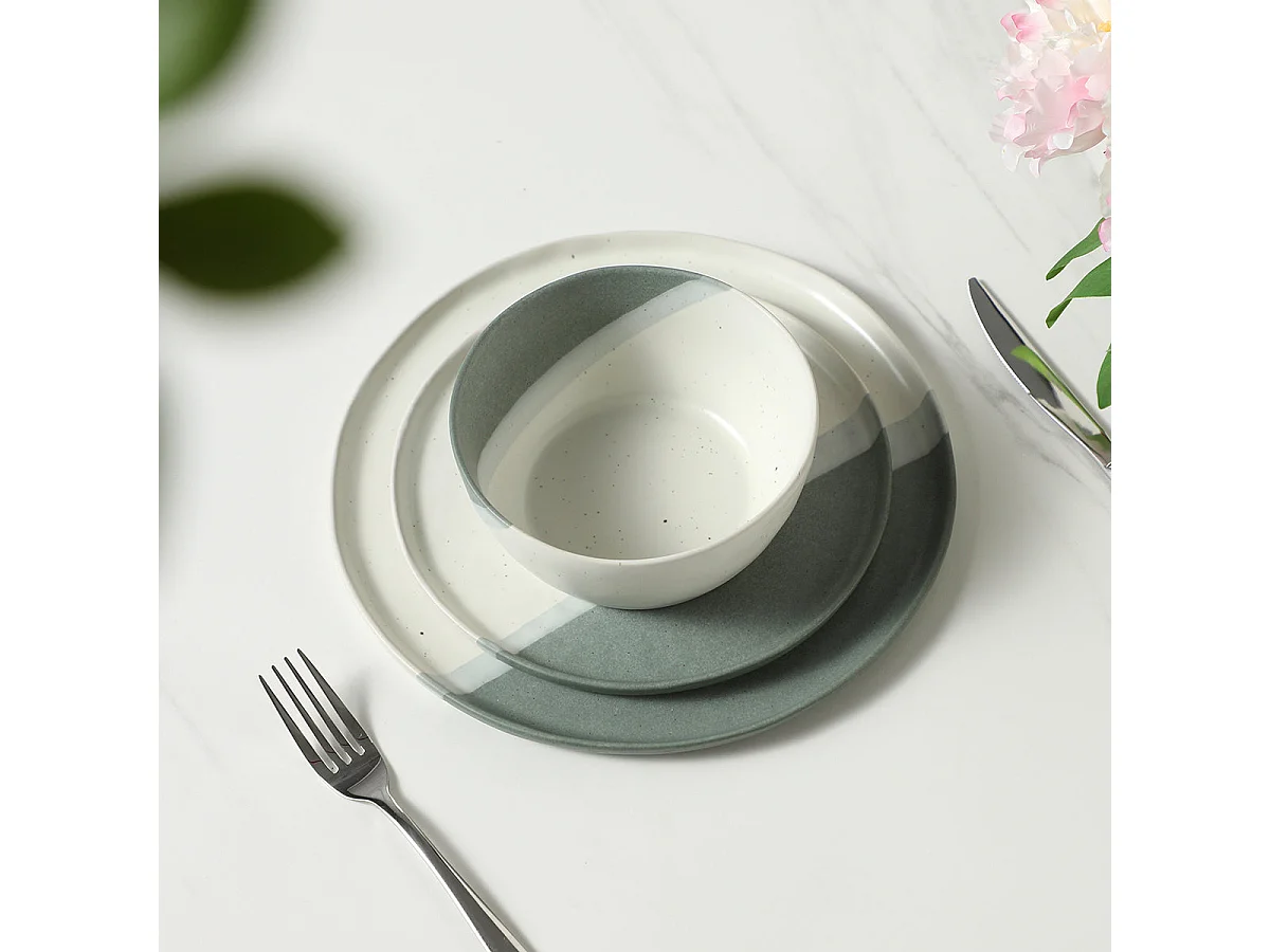 Service 4 assiettes à dessert Matty - Vert / 27 cm