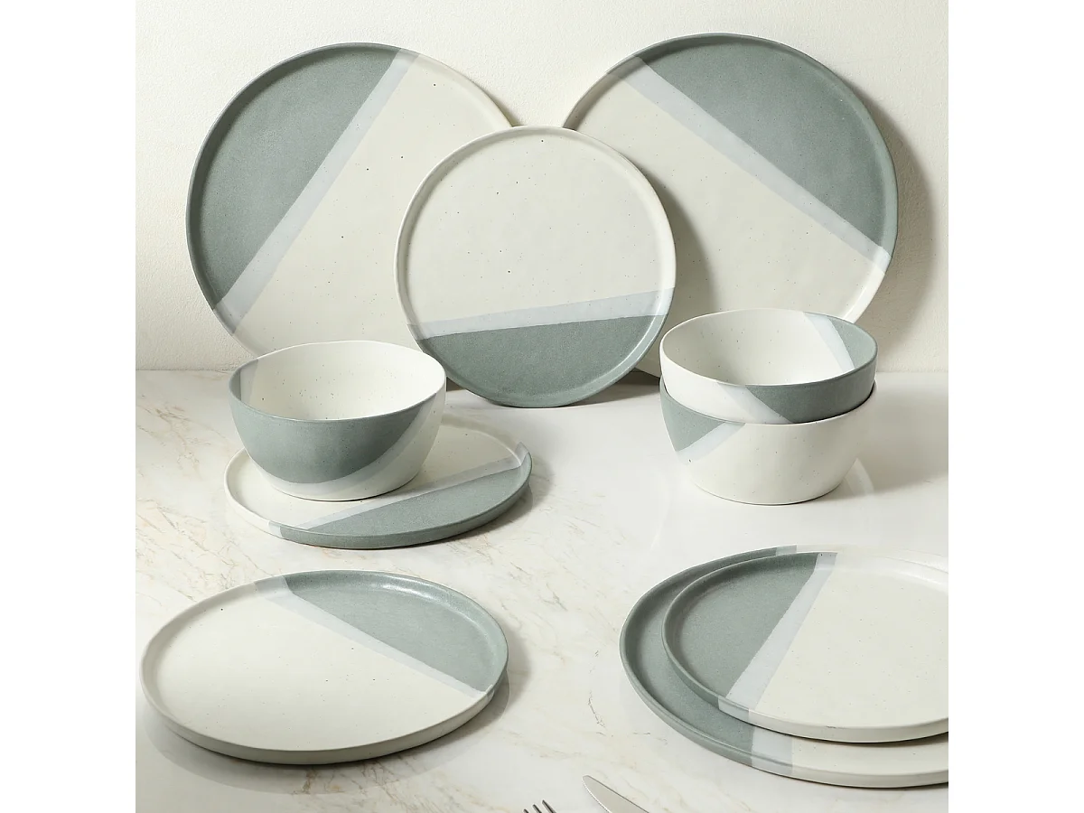 Service 4 assiettes à dessert Matty - Vert / 27 cm