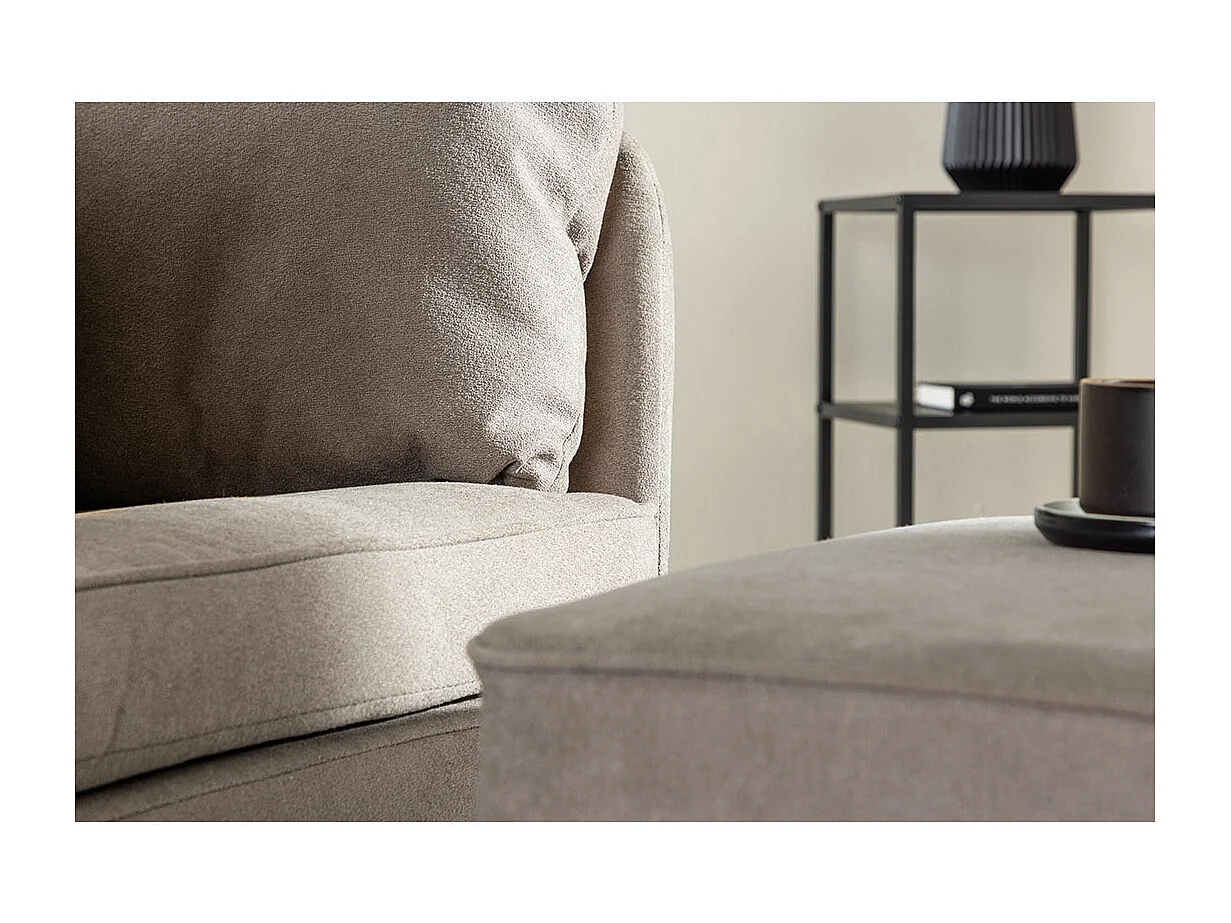 Fauteuil & Pouf Design Bouclé "Madrid" 96cm Gris