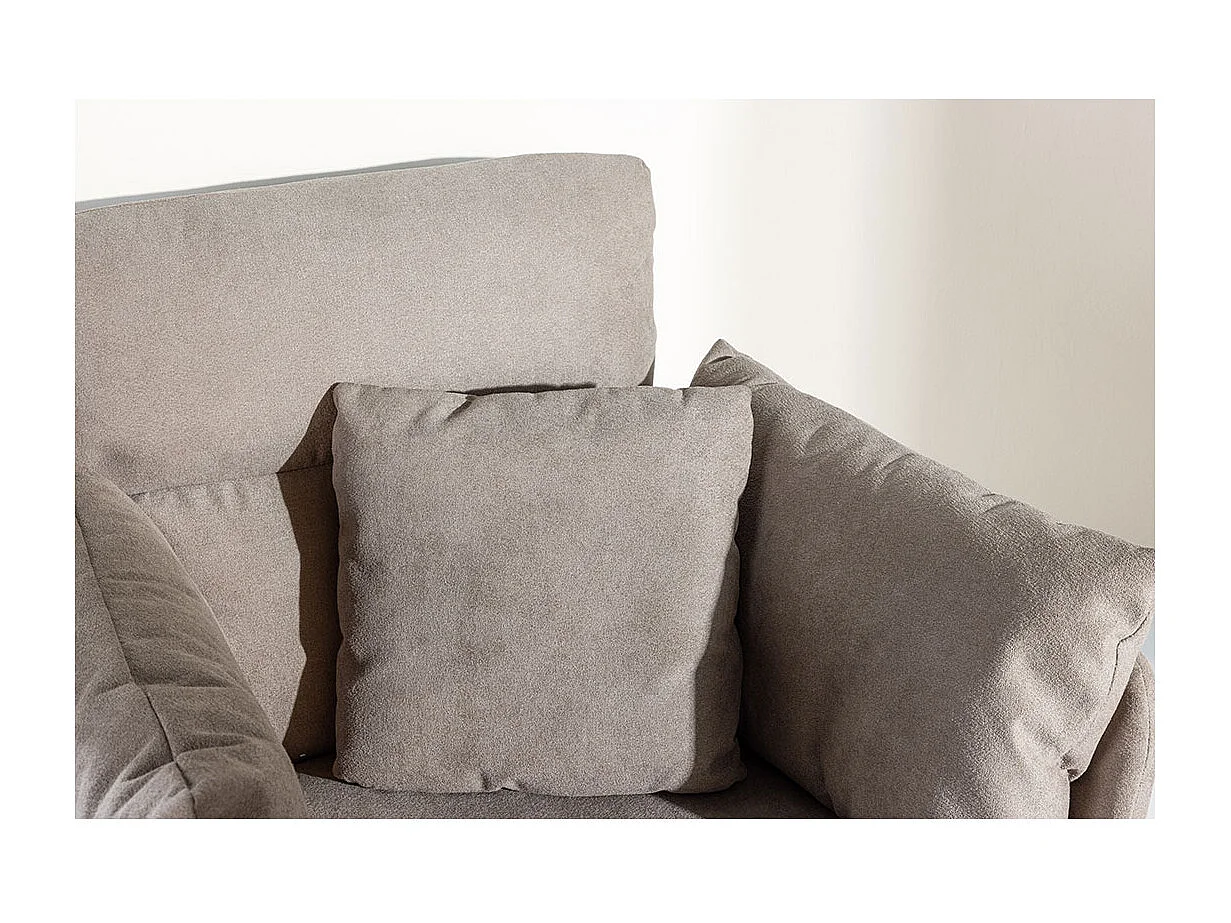 Fauteuil & Pouf Design Bouclé "Madrid" 96cm Gris