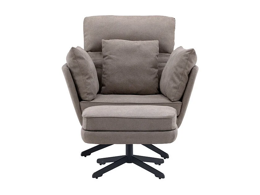 Fauteuil & Pouf Design Bouclé "Madrid" 96cm Gris