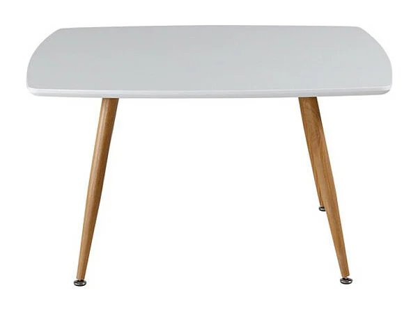 Table Basse Design "Plaza" 80cm Blanc & Naturel