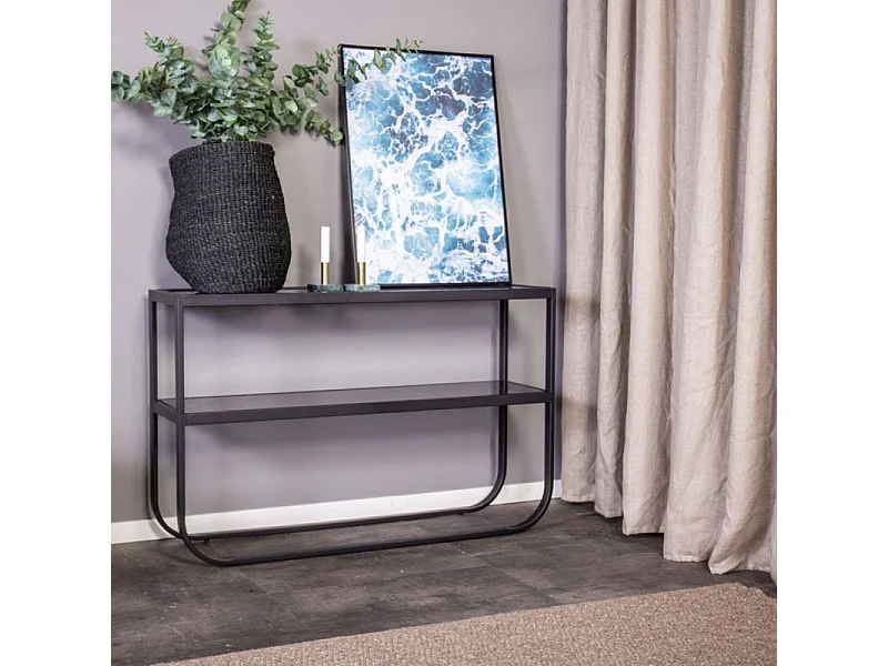 Console Design en Verre "Rocker" 110cm Noir