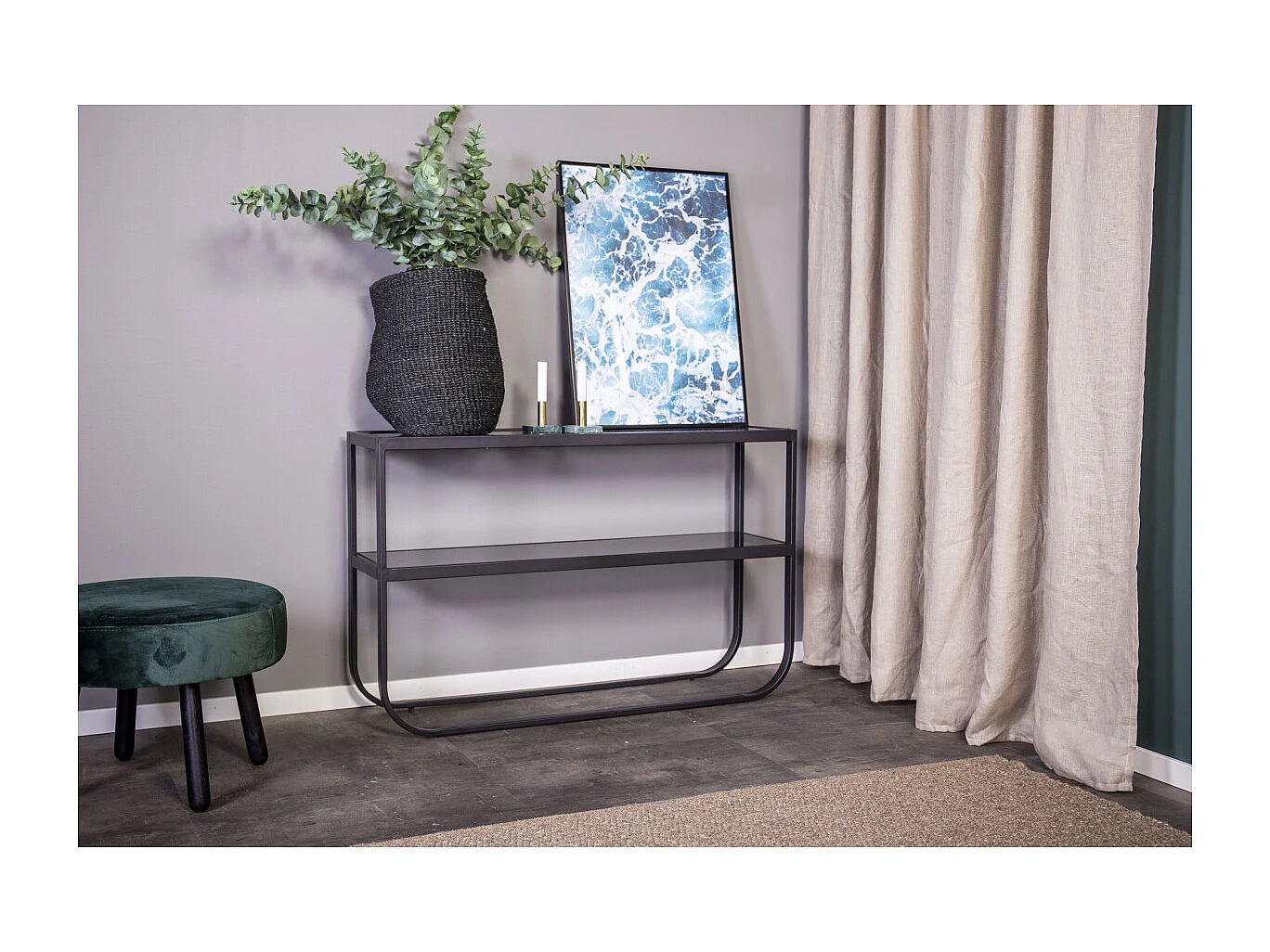 Console Design en Verre "Rocker" 110cm Noir