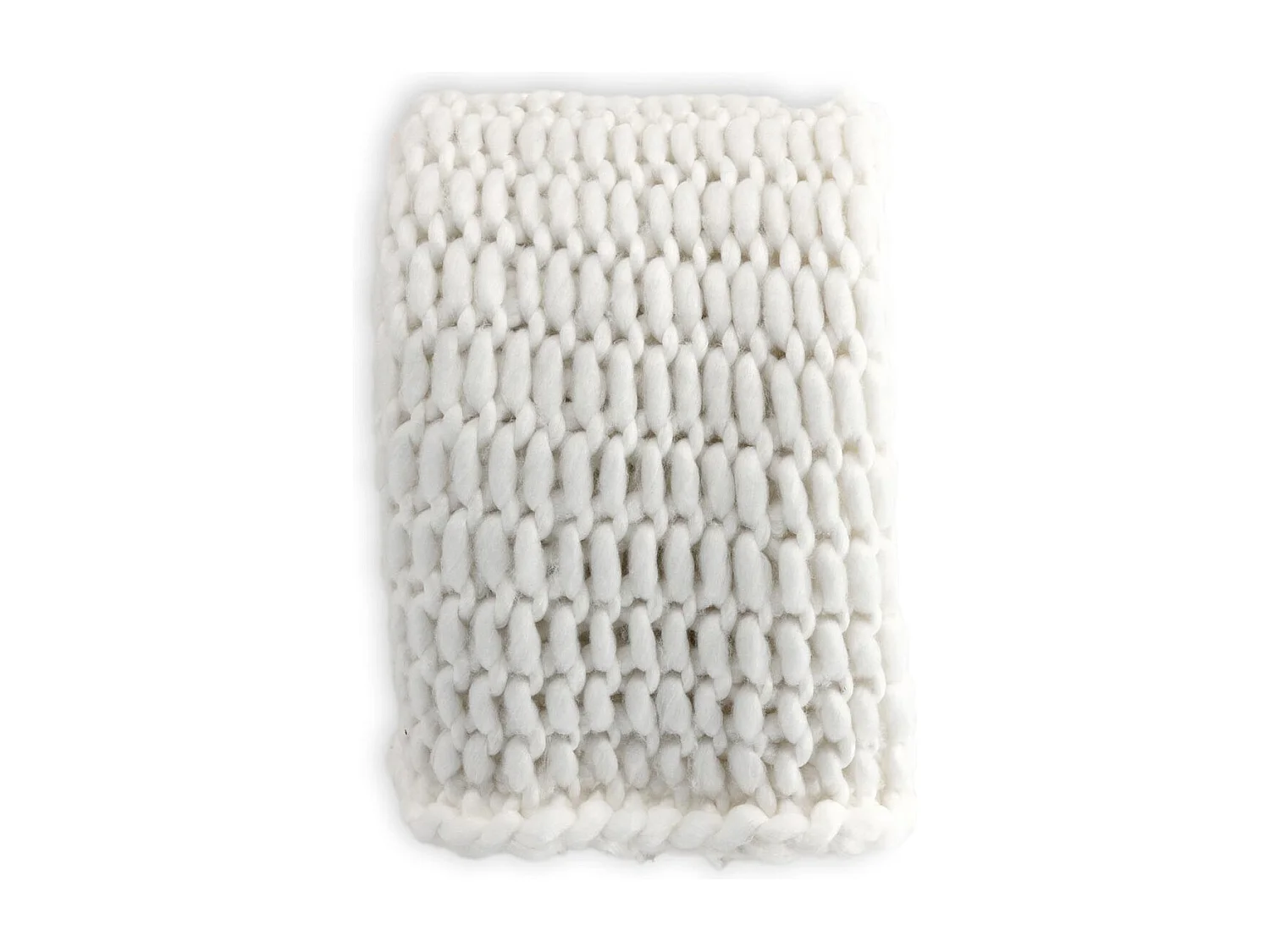 Plaid Tissé Uni "Kate" 130x170cm Blanc