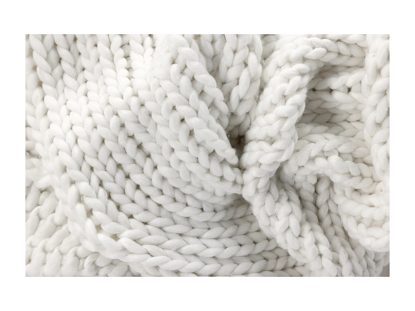 Plaid Tissé Uni "Kate" 130x170cm Blanc