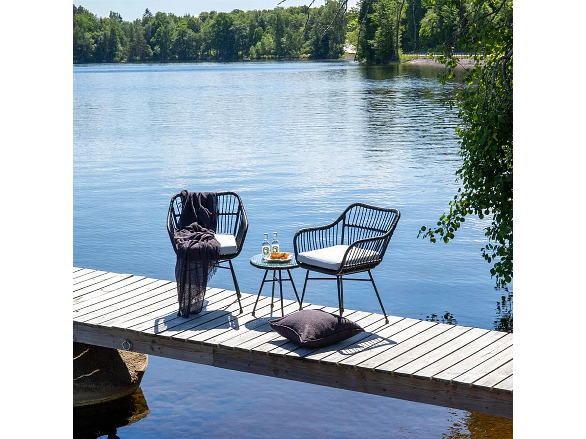 Salon de Jardin "Viga" 81cm Noir