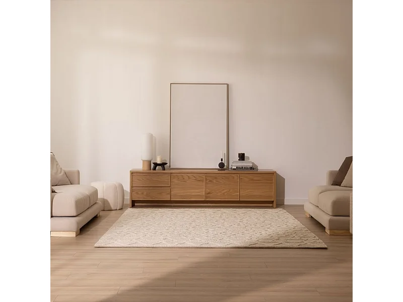 Meuble tv effet bois naturel 200x50