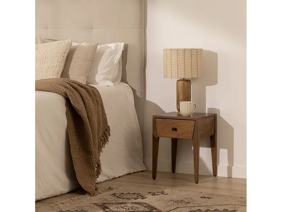 Table de chevet en bois massif Noyer Bourbon (G05) 35x45