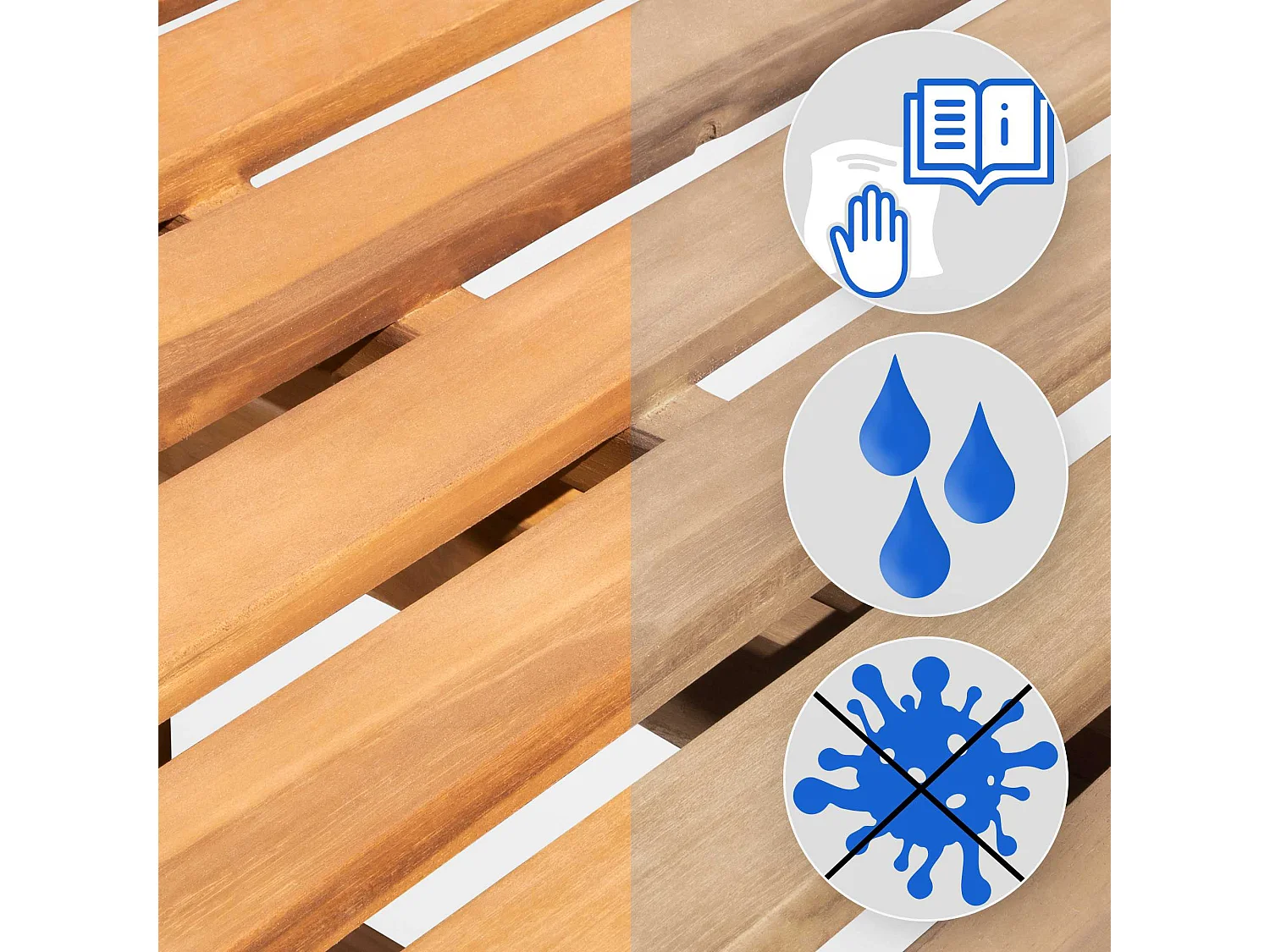 Banc de jardin - Bois - Teck - Teakbank 120 cm mit Abdeckhaube