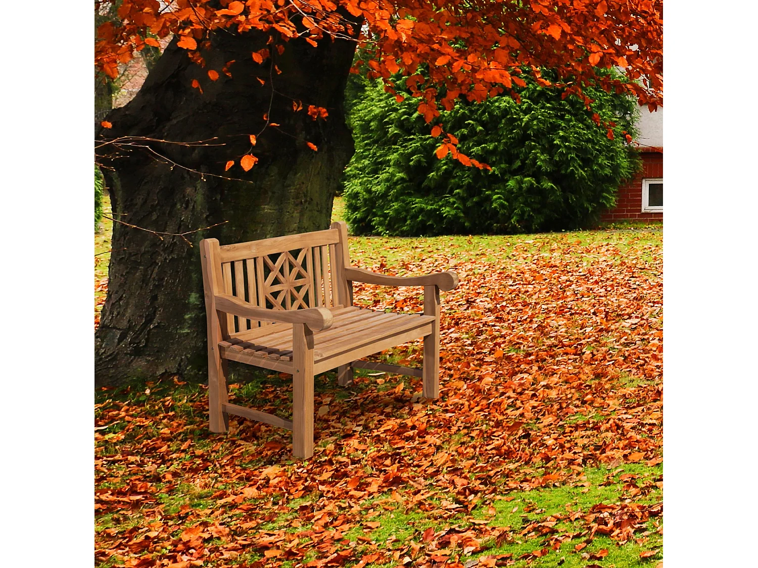 Banc de jardin - Bois - Teck - Teakbank 120 cm mit Abdeckhaube