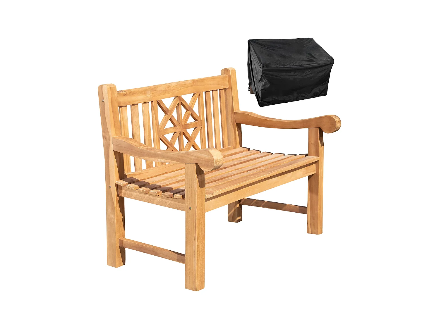 Banc de jardin - Bois - Teck - Teakbank 120 cm mit Abdeckhaube