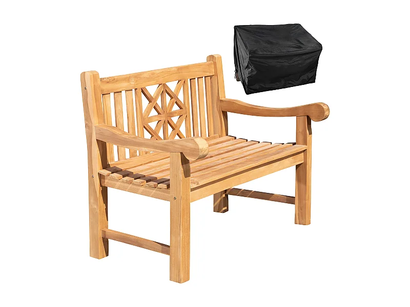 Banc de jardin - Bois - Teck - Teakbank 120 cm mit Abdeckhaube