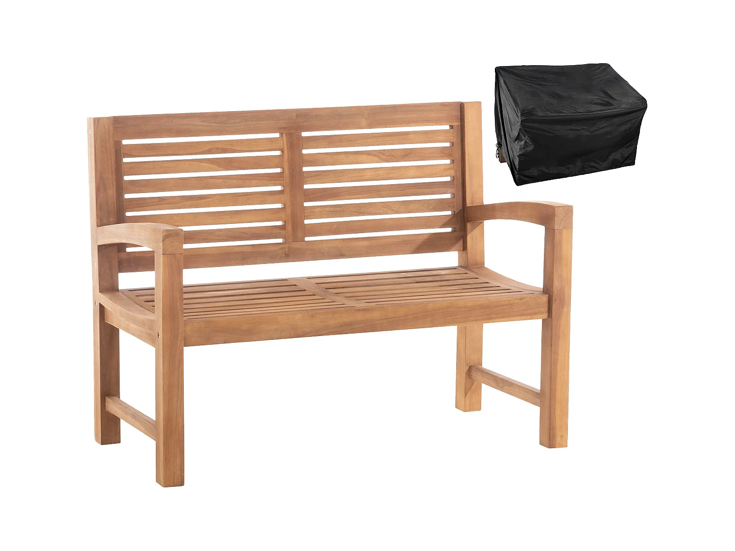 Banc de jardin - Bois - Teck - Teakbank 120 cm mit Abdeckhaube