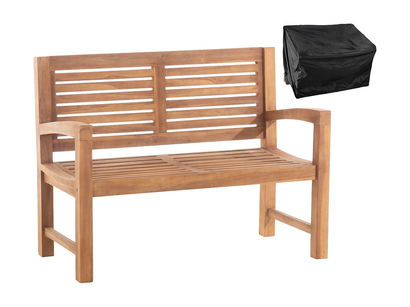 Banc De Jardin Bois AXI Otis - 122x60x83cm, Structure Acier Noir, Bois De Cèdre, 2 Places, Pour Extérieur - 3