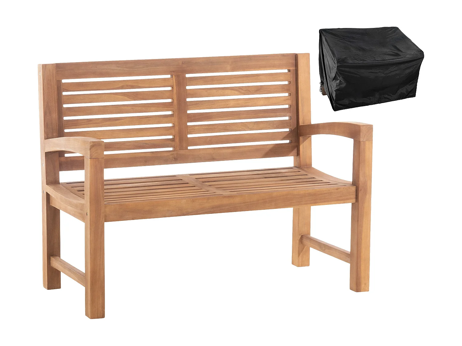 Banc de jardin - Bois - Teck - Teakbank 120 cm mit Abdeckhaube