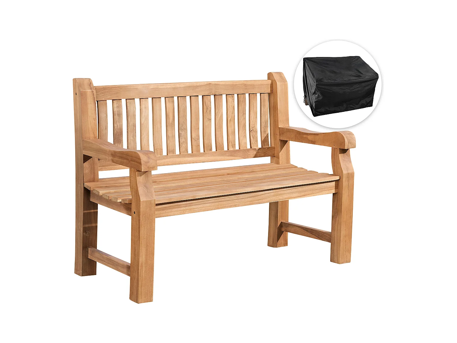 Banc de jardin - Bois - Teck - Teakbank 120 cm mit Abdeckhaube