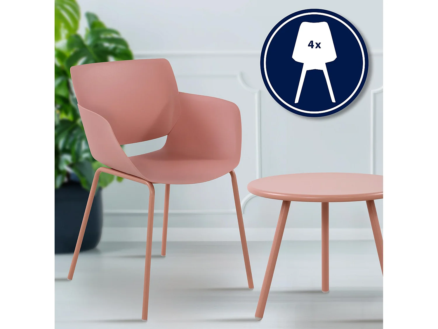 Ensemble de jardin - Table + 4 Chaises - Berena