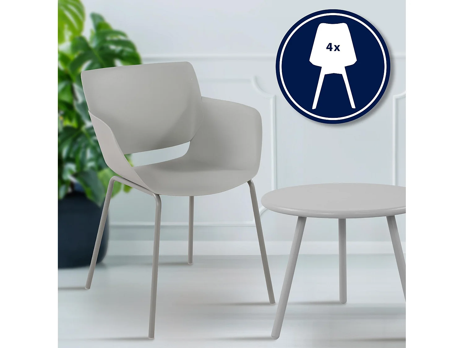 Ensemble de jardin - Table + 4 Chaises - Berena