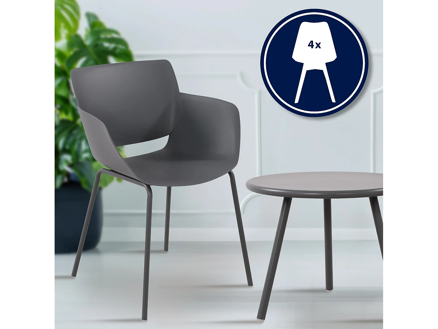 Ensemble de jardin - Table + 4 Chaises - Berena