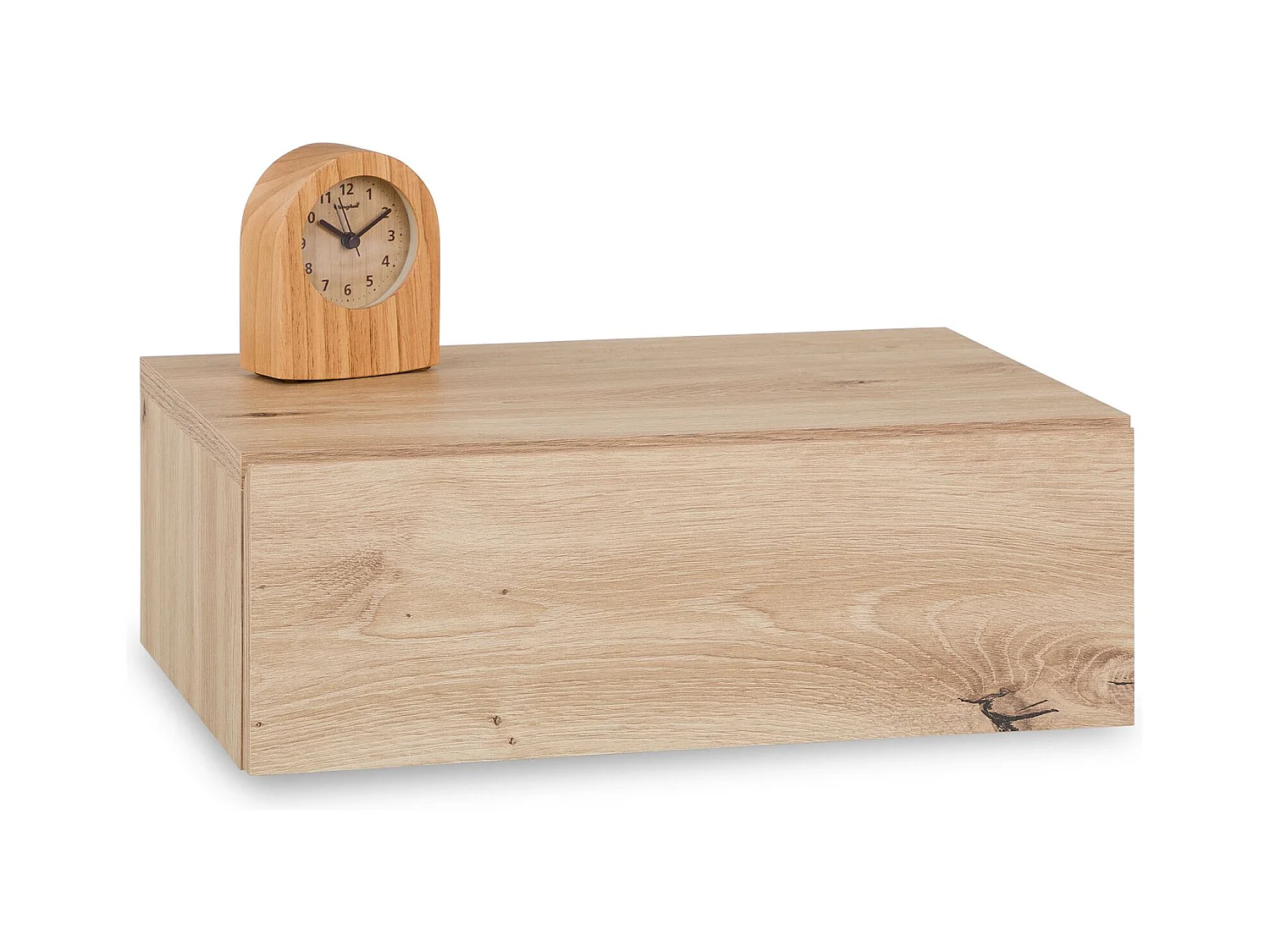 Chevet suspendu OCEANE, en bois coloris chêne artisan étagère murale avec 1 tiroir sans poignée