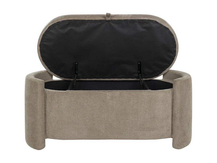 Miro - Banc coffre en tissu L108cm - Gris