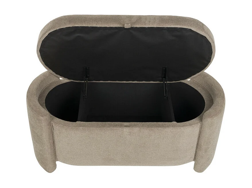 Miro - Banc coffre en tissu L108cm - Gris