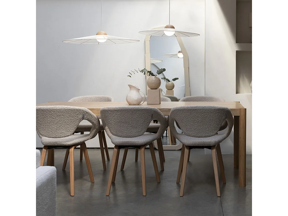 Sticks - Table à manger 8 personnes en bois - Bois clair