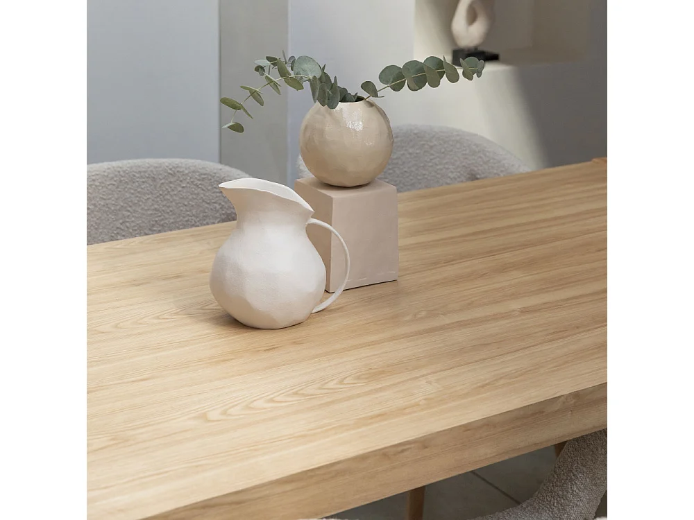 Sticks - Table à manger 8 personnes en bois - Bois clair