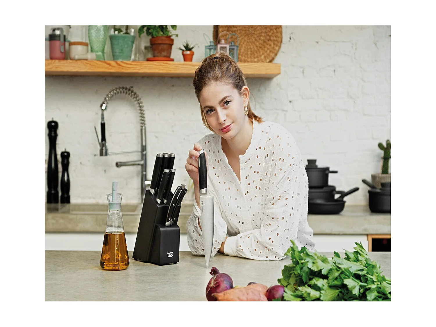 Berghoff Bloc de 5 couteaux lames inox - 3950358