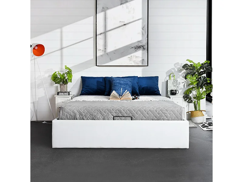 Lit coffre 140x190cm sans matelas,majesty