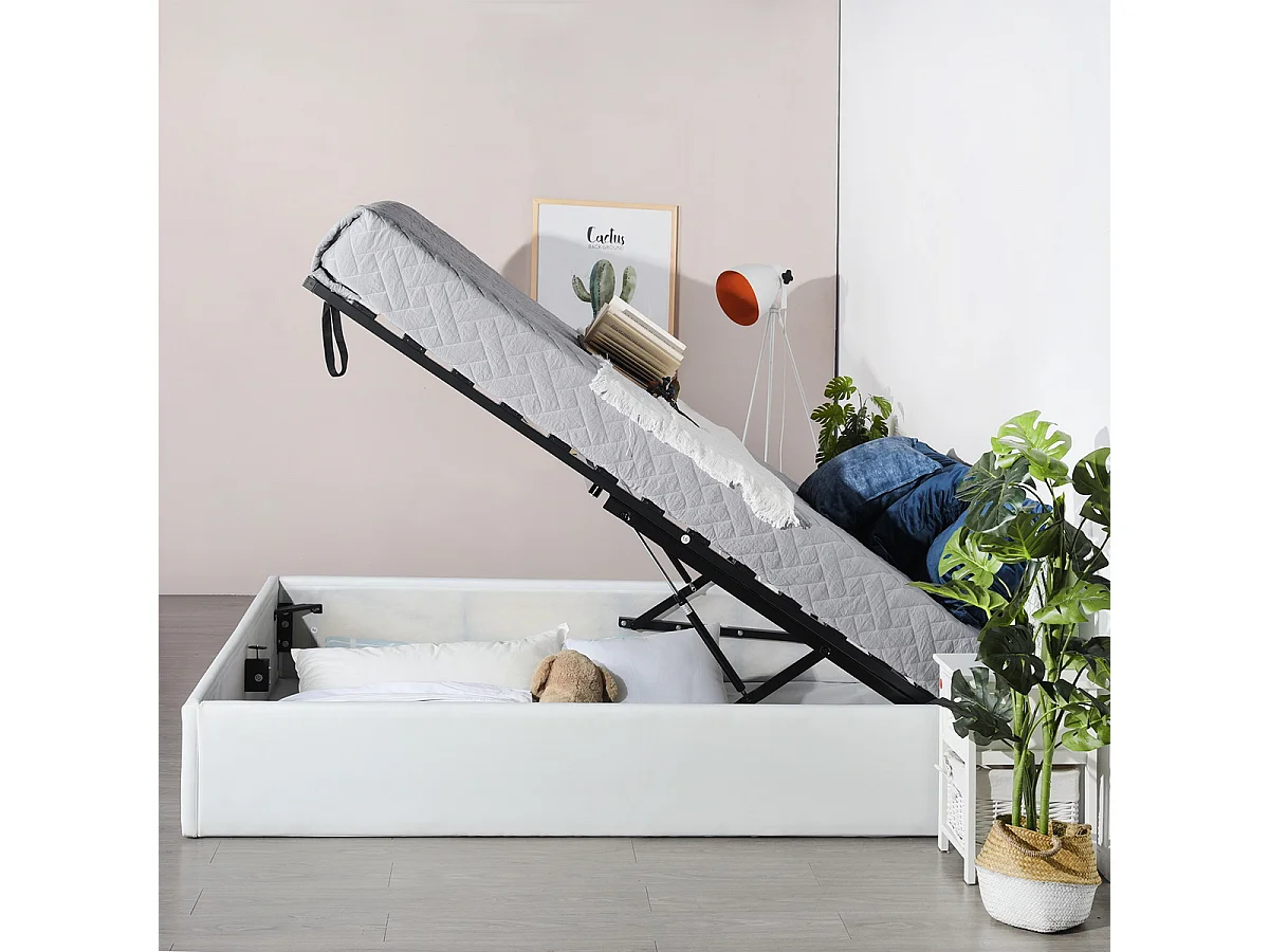 Lit coffre 140x190cm sans matelas,majesty