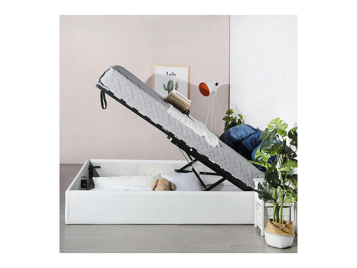 Lit coffre 140x190cm sans matelas,majesty
