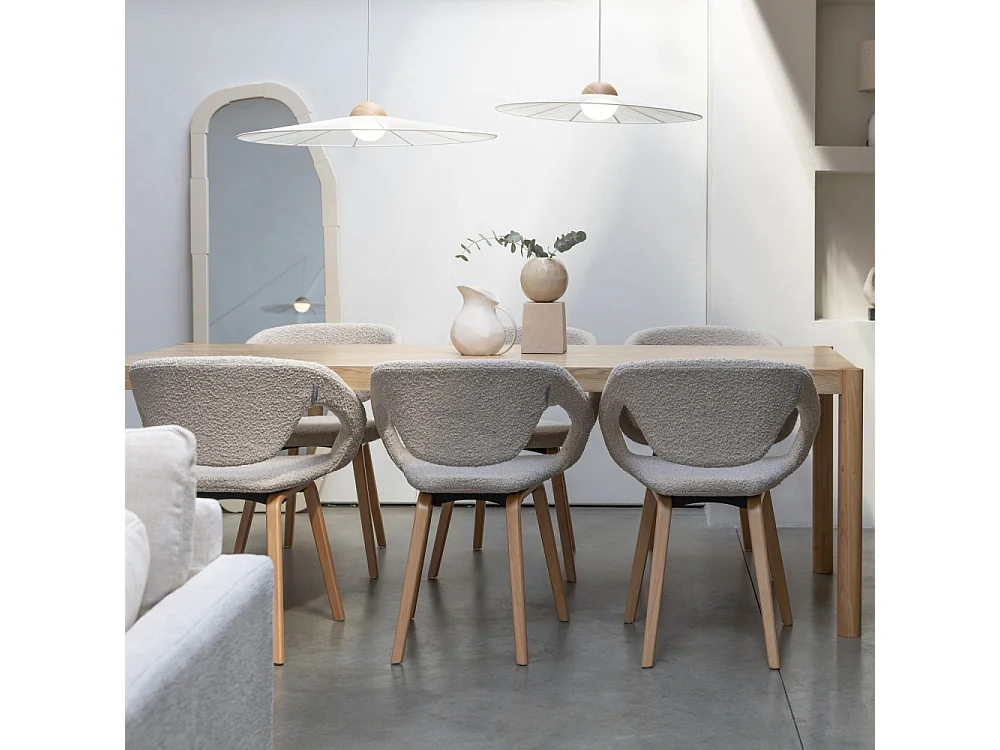 Belle S - Suspension ronde en métal ø65cm - Beige