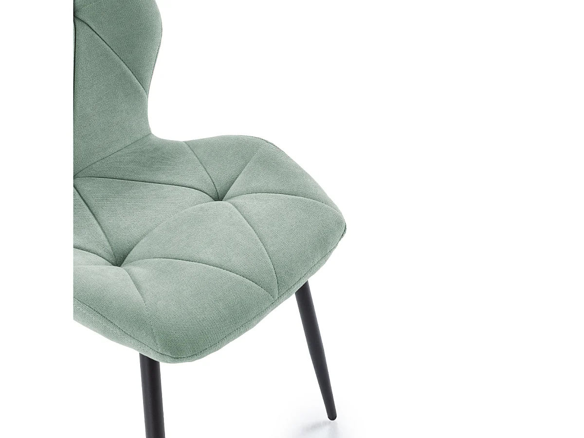 Lot de 4 chaises en tissu avec pieds en métal noir L47,5 cm - LUNA