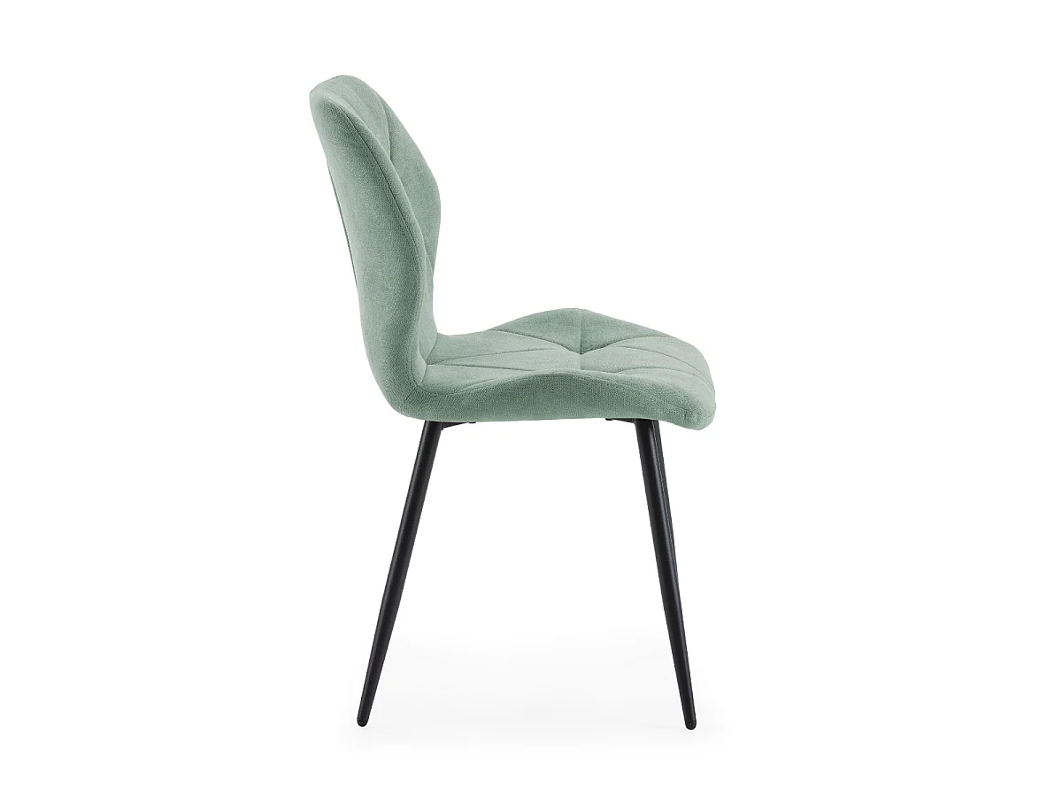 Zestaw 4 krzeseł z tkaniny z czarnymi metalowymi nogami L47,5 cm - LUNA