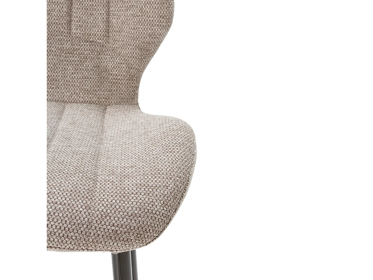 Lot de 4 chaises en tissu avec pieds en métal noir L48 cm - MULI