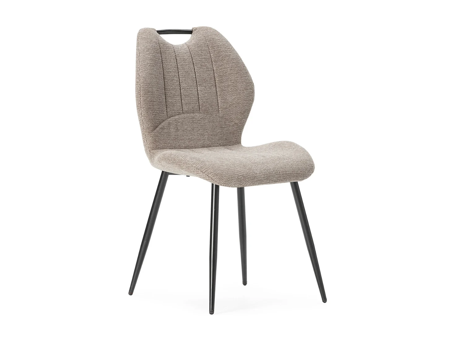 Set di 4 sedie in tessuto con gambe in metallo nero L48 cm - MULI