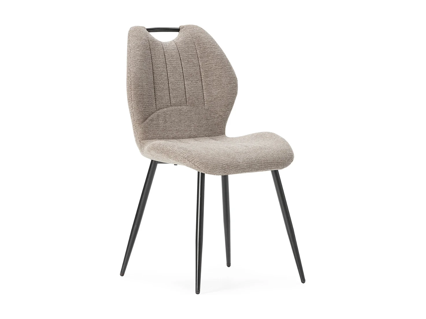 Lot de 4 chaises en tissu avec pieds en métal L48 cm - MULI