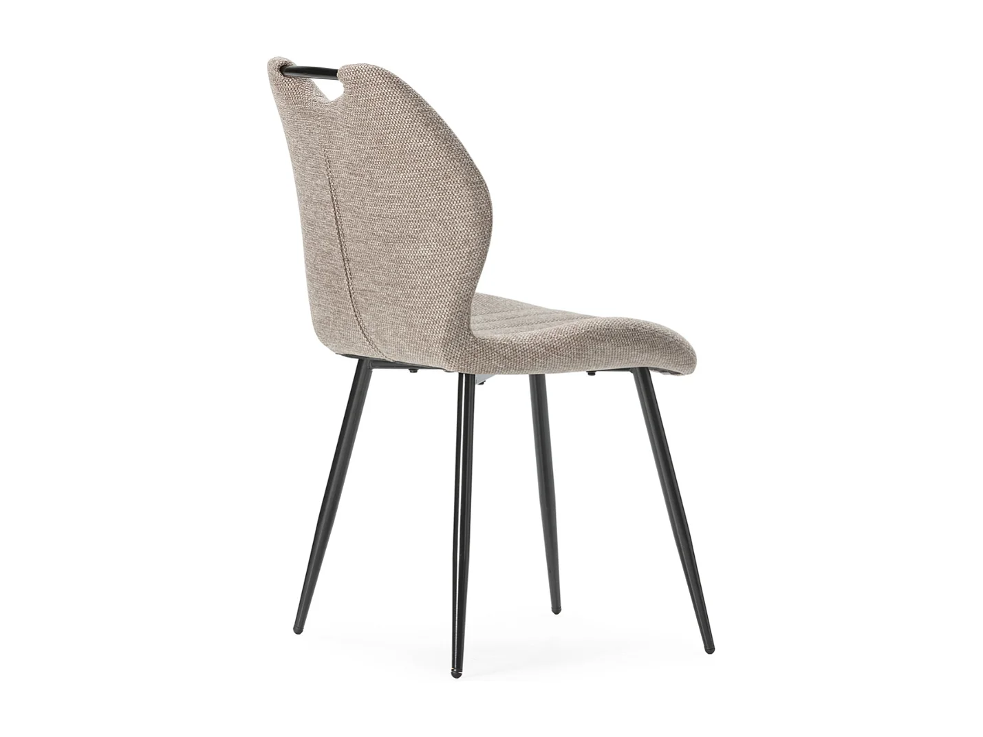 Set van 4 stoelen in stof met zwarte metalen poten L48 cm - NOVA