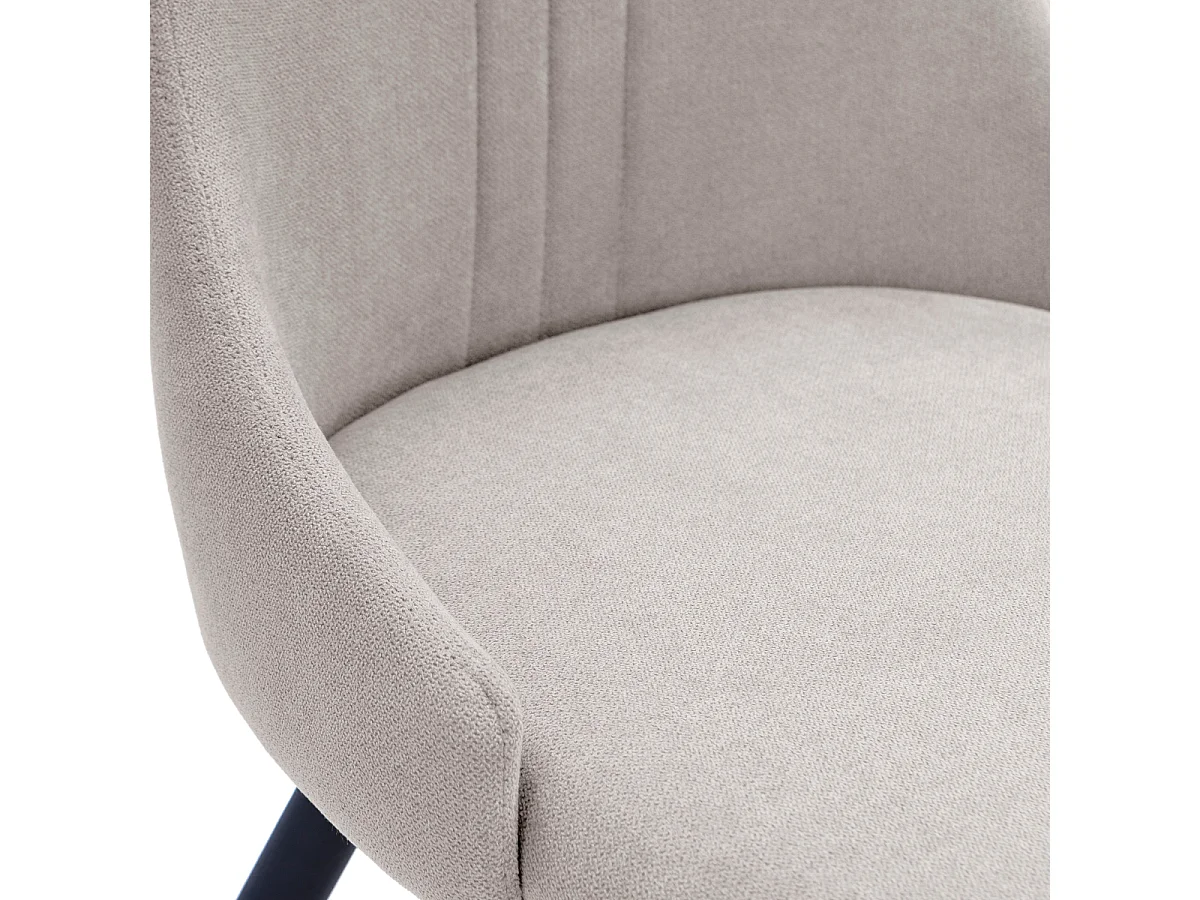 Lot de 4 chaises en tissu avec pieds en métal noir L50 cm MANI