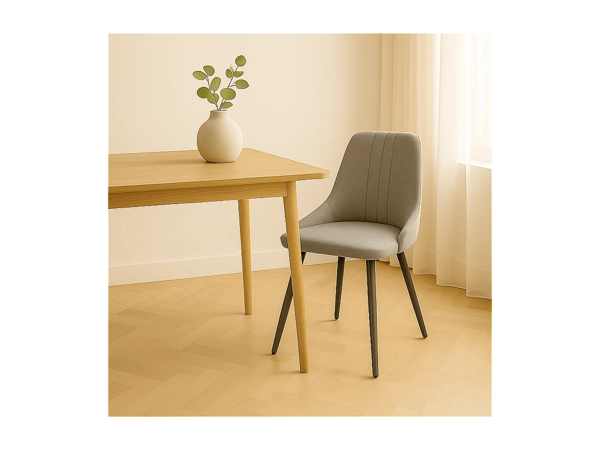 Lot de 4 chaises en tissu avec pieds en métal noir L50 cm MANI