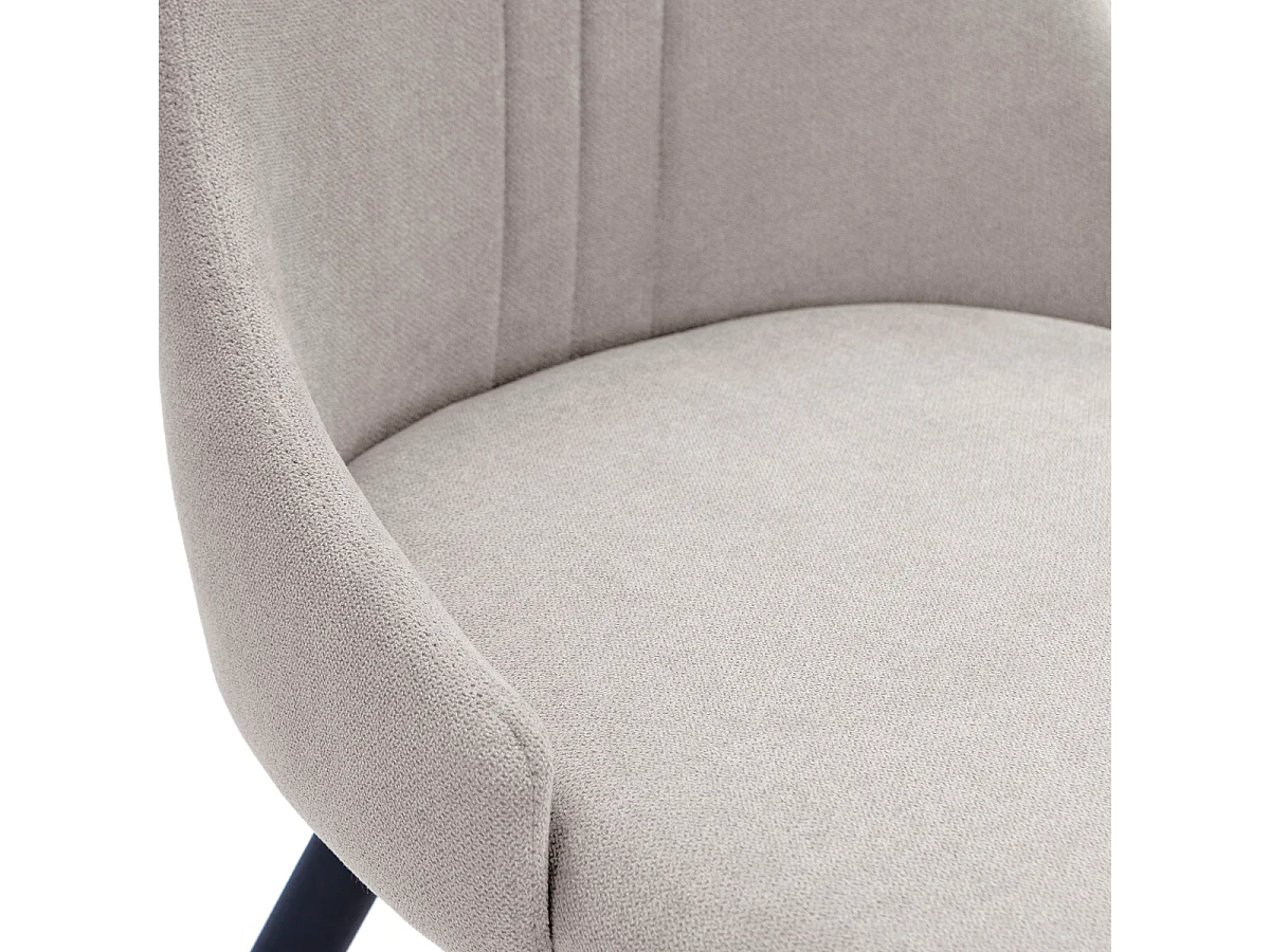 Set van 4 stoelen in stof met zwarte metalen poten L50 cm - MANI