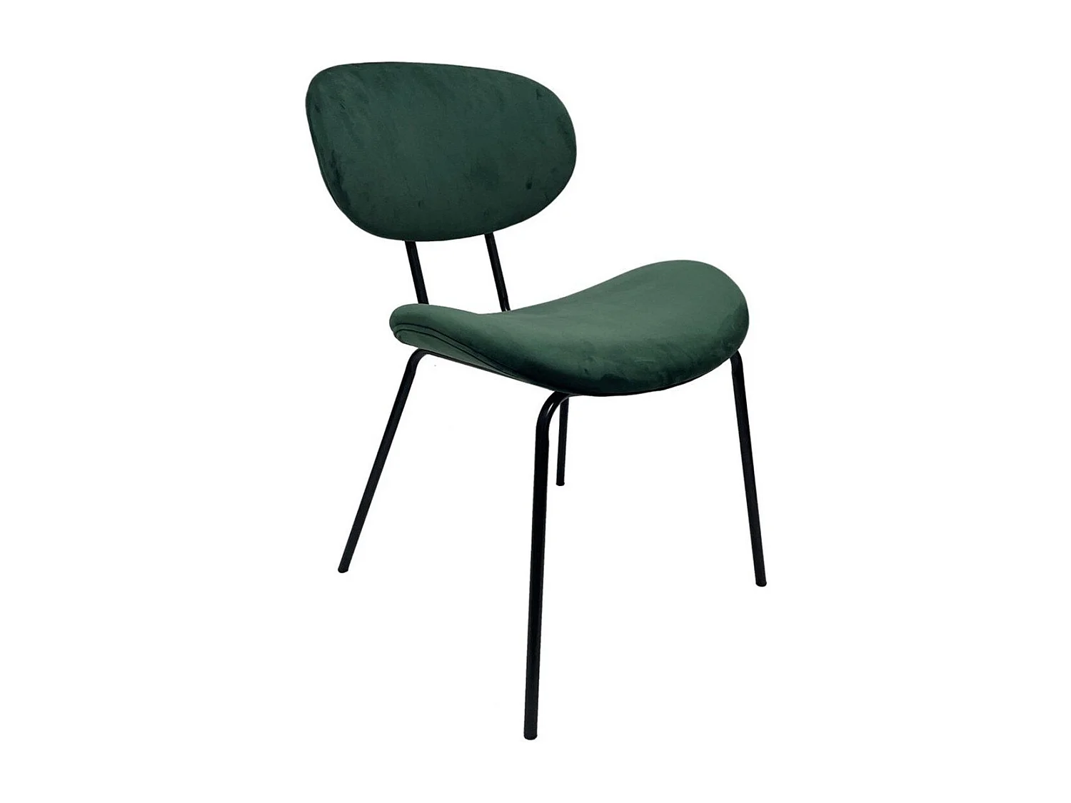 Lot de 2 chaises de séjour velours vert émeraude L57 cm - MELO